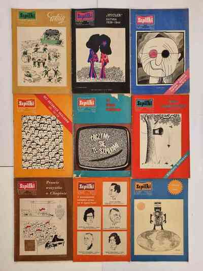 9 archival issues of Szpilki magazines from 1970 & 1971