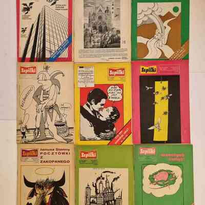 9 archival issues of szpilki magazines from 1973