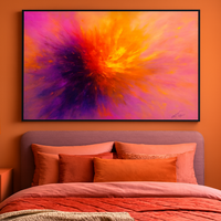 Solar Burst - Abstract Energy Explosion in Yellow and Purple - Thumbnail 3