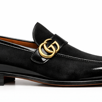 Crafted Leather Handmade Black Patent Suede Dress Shoes  - Thumbnail 1