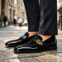 Crafted Leather Handmade Black Patent Suede Dress Shoes  - Thumbnail 2