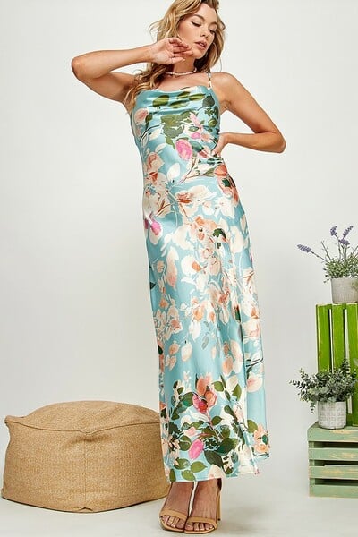 Floral Satin Dress