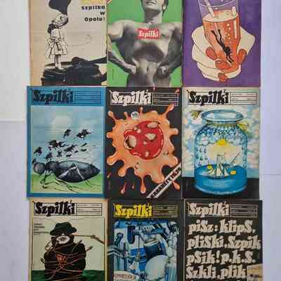 9 archival issues of szpilki magazines from 1974