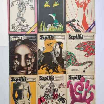 9 archival issues of szpilki magazines from 1974