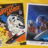 Mighty Mouse #2 (Spotlight Comics 1987) custom painted cover + comic book! - Thumbnail 2
