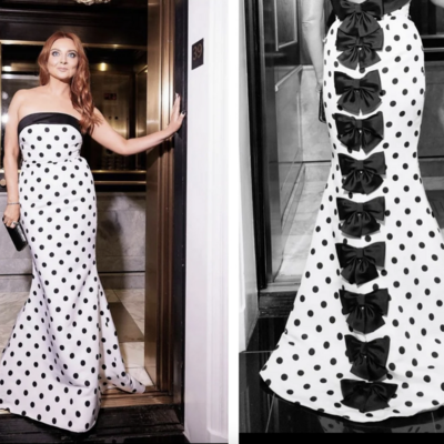 Mermaid  prom dresses polka dots bowknots