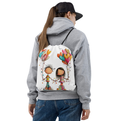 First love drawstring bag