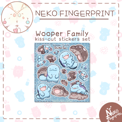 Wooper family kiss-cut sticker set