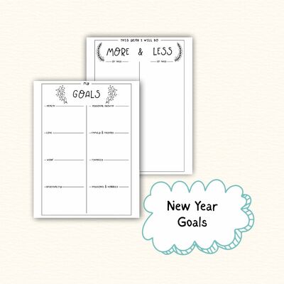 New Year Goals 2-Page PDF
