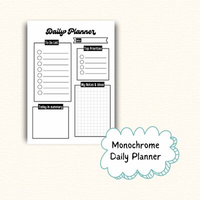 Monochrome Daily Planner PDF
