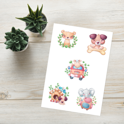 Cute Animals Sticker sheet