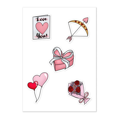 Valentine love sticker sheet