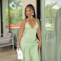 Sexy Green Halter Split Evening Party Gowns - Thumbnail 2