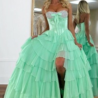 Pink Prom Dresses Split Side - Thumbnail 2