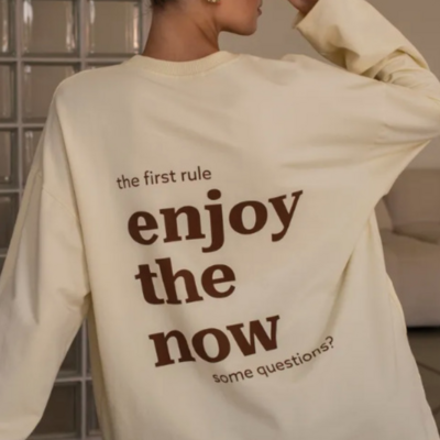 Enjoy the now printed oversized t-shirt