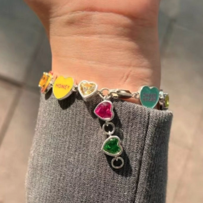 Conversation hearts charm bracelet  