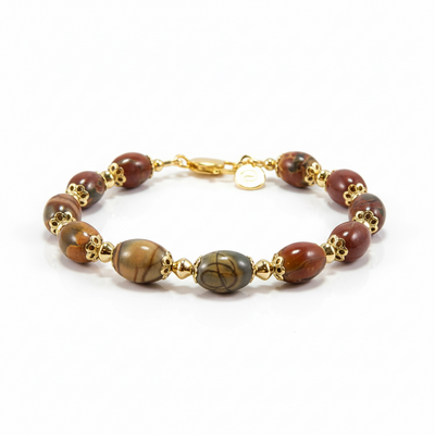 Red creek jasper gemstone bracelet – earthy strength & grounding energy