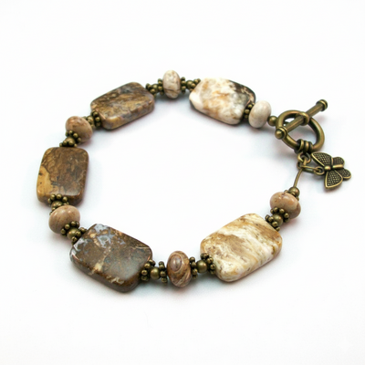 Brioche jasper gemstone & brass bracelet – earthy strength, creativity & timeless charm