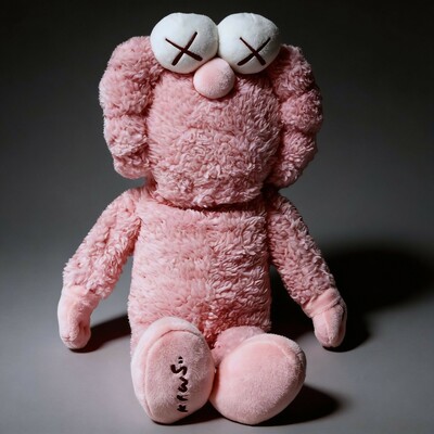 Arttoy by kaws "kaws bff pink plush" 