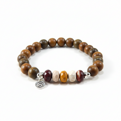 Mookaite & sandalwood meditation bracelet – vitality, grounding & inner harmony