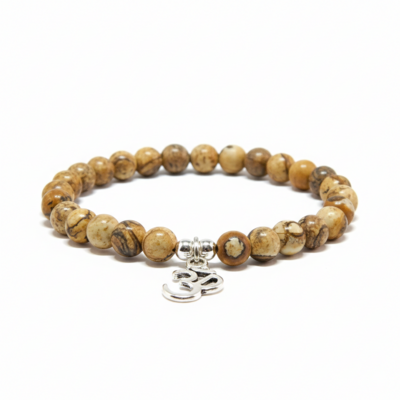 Picture jasper yoga bracelet – grounding, harmony & earth’s wisdom
