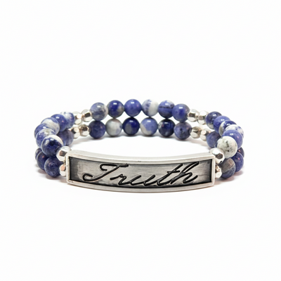 Truth affirmation sodalite dual strand bracelet – clarity, confidence & everyday balance