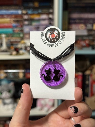 Cat Necklace - purple