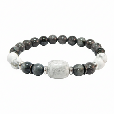 Howlite & larvikite bracelet – calm, protection & everyday balance