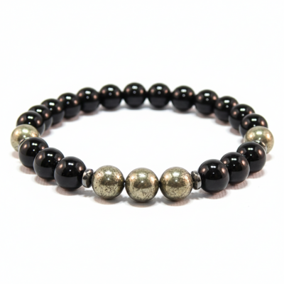 Black agate & pyrite bracelet – protection, confidence & everyday power