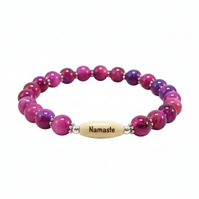 Pink river shell namaste bracelet – love, calm & everyday serenity