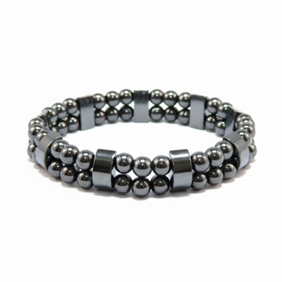 Hematite Dual Strand Gemstone Bracelet – Grounding, Strength & Balance