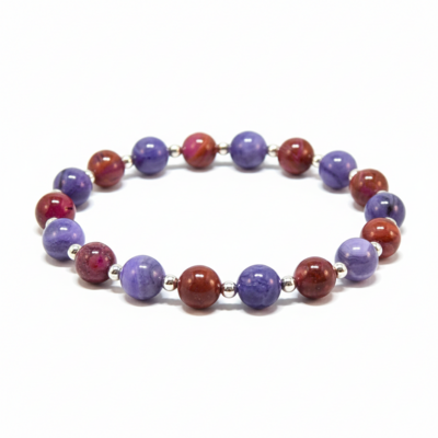 Pink & purple crazy lace agate bracelet – joy, creativity & playful energy