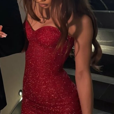 Sexy glitter burgundy sequin short homecoming dresses  - Thumbnail 1