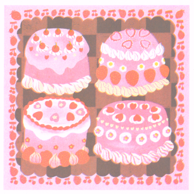Pink cake print