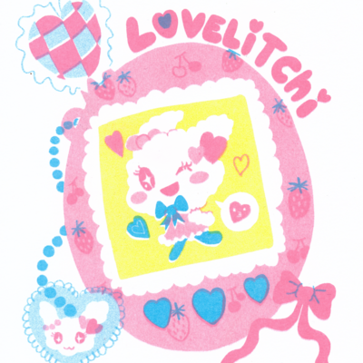 Lovelitchi risograph print