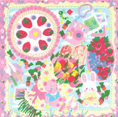 Large Pink Picnic Risograph Print