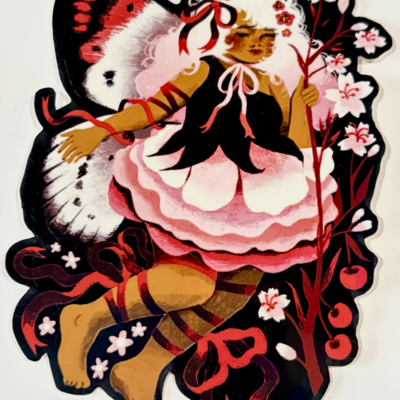 Crimson tip fairy sticker