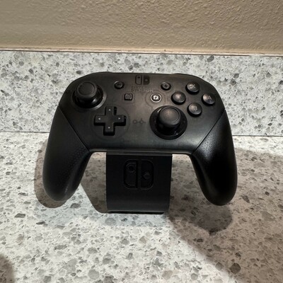 3D Printed  - Black Switch Pro Controller Stand with Logo