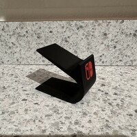 3D Printed  - Black Switch Pro Controller Stand with Red Logo - Thumbnail 2