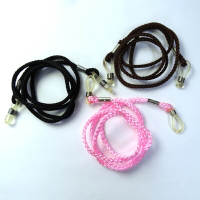 Set of 3 eyeglasses leash, vintage woven string eyeglass chain lanyard, sunglasses rope cord