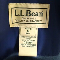 Mens Medium LL Bean Fleece Lined SleevelessNavy Blue Nylon Jacket Vest Coat - Thumbnail 1