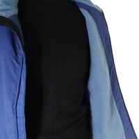 Mens Medium LL Bean Fleece Lined SleevelessNavy Blue Nylon Jacket Vest Coat - Thumbnail 2