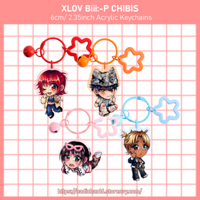 XLOV Biii:-P chibi Colorful Acrylic Keychains