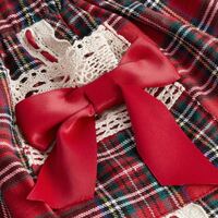 Kawaii Tartan Bow Decor Lace Trim Skirt - Thumbnail 2