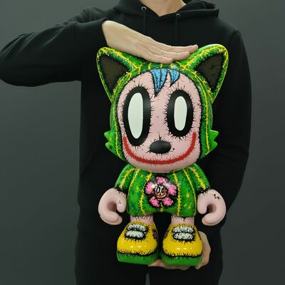 Custom arttoy by celipe perroloco "cactus smile"  (custom uber janky superplastic) 