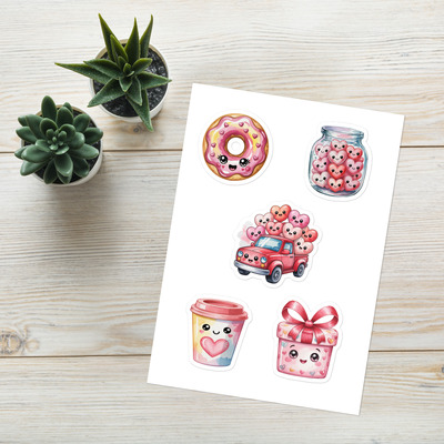 Cute Valentine Treats Sticker Sheet