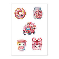 Cute Valentine Treats Sticker Sheet - Thumbnail 1