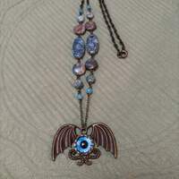 Blue Winged Eyeball Necklace - Thumbnail 1