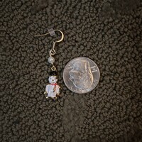 Small Goldtone Snowman Earrings  - Thumbnail 2