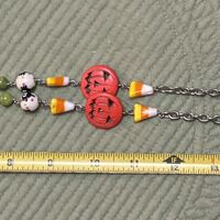 Jack-O-Lantern and Spiders Necklace Earring Set  - Thumbnail 3